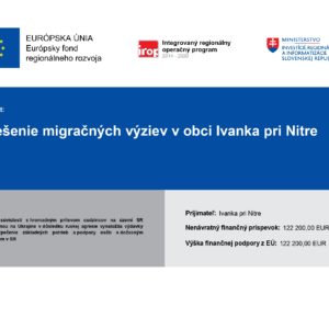 Riešenie migračných výziev v obci Ivanka pri Nitre