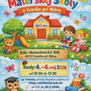 Zápis do Materskej školy v Ivanke pri Nitre