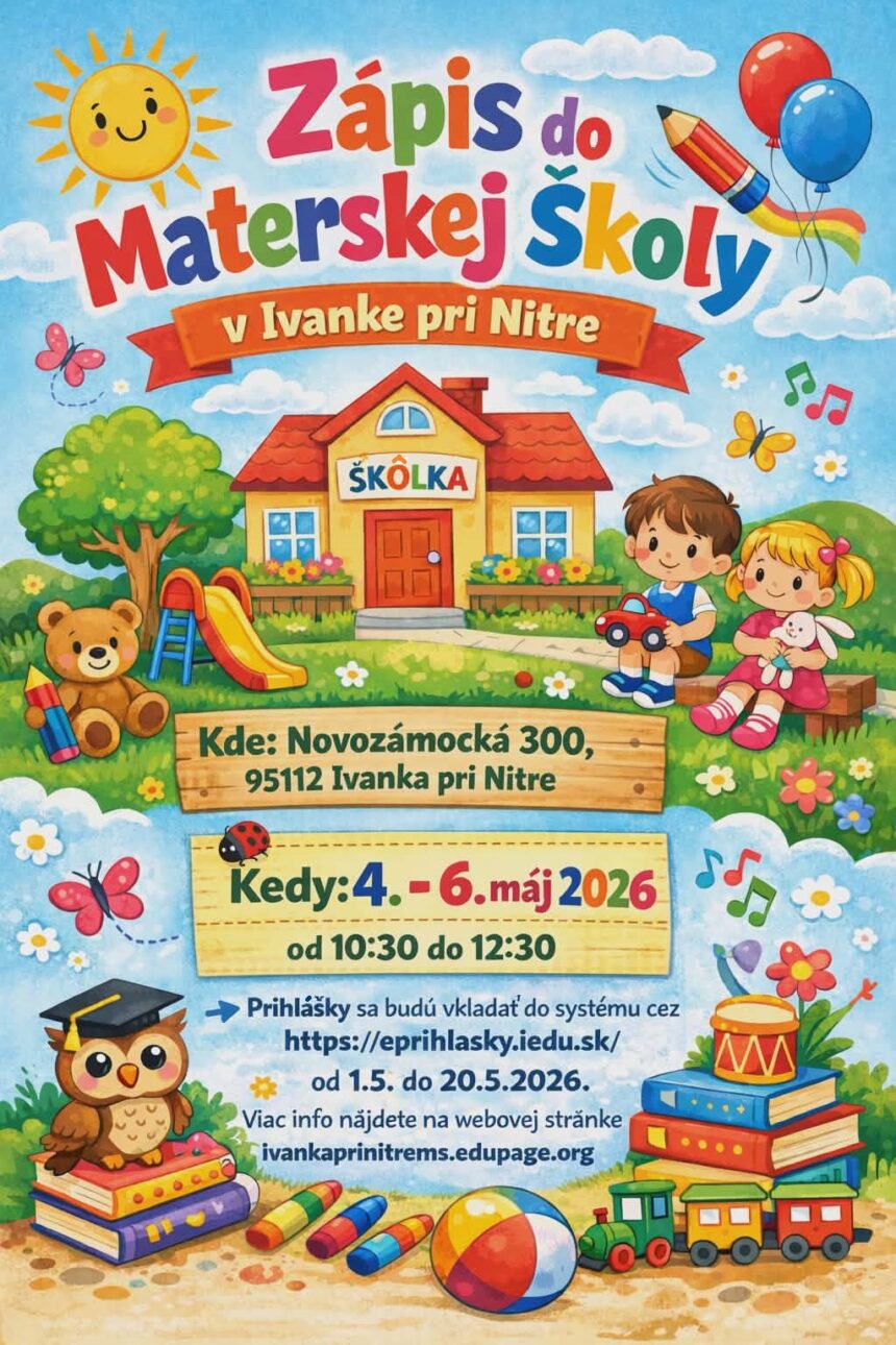 Zápis do Materskej školy v Ivanke pri Nitre