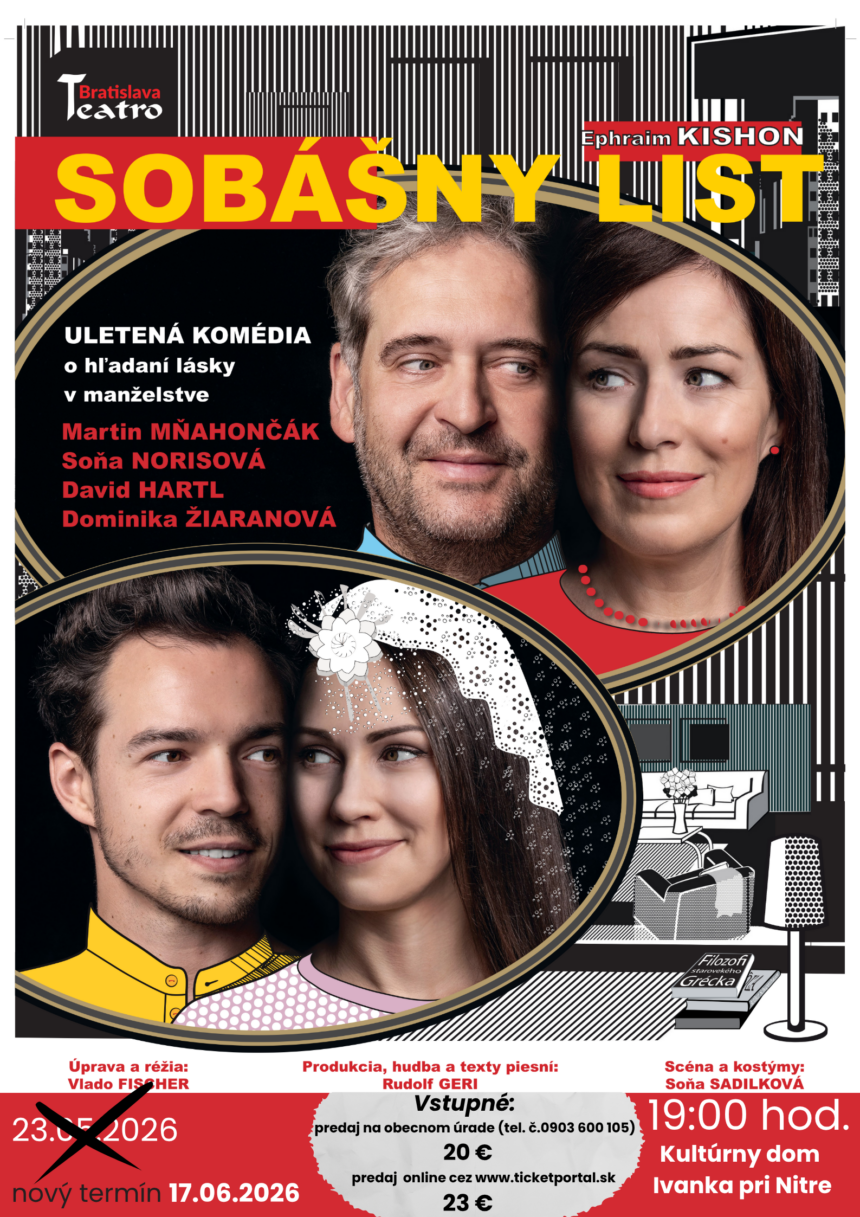 OZNAM O ZMENE TERMÍNU PREDSTAVENIA – Sobášny list